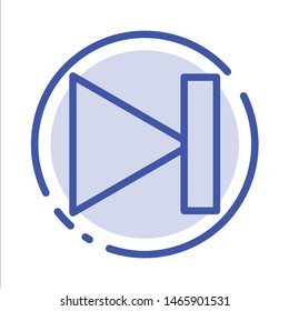 End, Forward, Last, Next Blue Dotted Line Line Icon. Vector Icon Template background