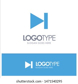 End, Forward, Last, Next Blue Solid Logo with place for tagline