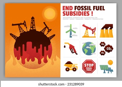 End Fossil Fuel Subsidies Illustration And Infographic Element