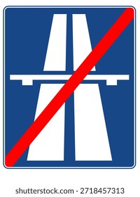 La señalización de End Freeway indica la terminación de una autopista o autopista de acceso controlado. Informa a los conductores que las condiciones de la autopista ya no se aplican y que las reglas regulares de la carretera, las intersecciones o los límites de velocidad más bajos pueden comenzar más allá de este punto.
