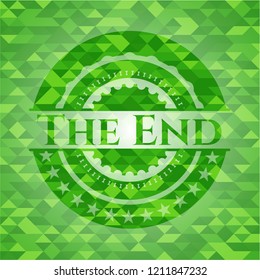 The End green mosaic emblem
