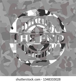 The End grey camouflage emblem