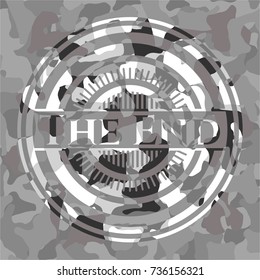 The End grey camouflaged emblem