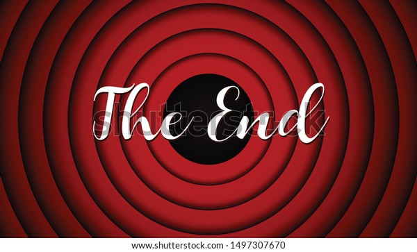 End Handwrite Title On Red Round Stock Vector (Royalty Free) 1497307670 ...