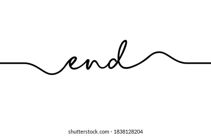 end handwriting text design vector	