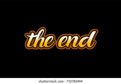 the end handwritten text on a black background