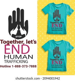 End Human Trafficking Typography T-shirt Design,changeable Vector File