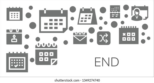 end icon set. 11 filled end icons.  Collection Of - Calendar, Shuffle