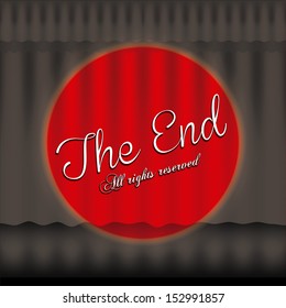 the end label over black background vector illustration
