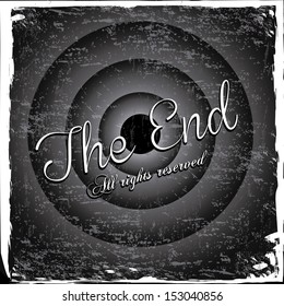 the end label over gray background vector illustration