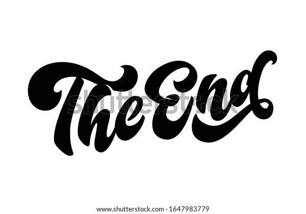 End Lettering Quote Hand Drawn Letter Stock Vector (Royalty Free ...