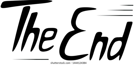 The end lettering script black on white background is a vector illustration about ending