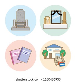 End of life planning set of illustrations