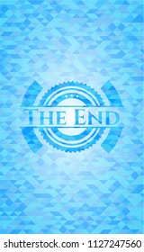 The End light blue mosaic emblem