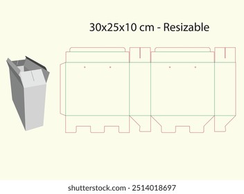 End Lock - Double Snap Lock Box - Bag Template - Die cut