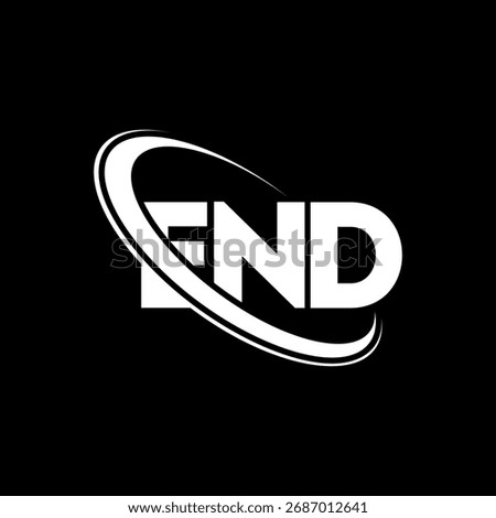 END logo. END letter. END letter logo design. Initials END logo linked with circle and uppercase monogram logo. END-typography for technology, business and real estate brand.