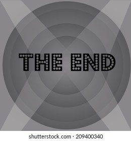 an end monochrome screen with some text