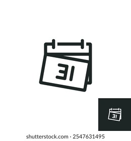 Icono de fin de mes aislado sobre fondo blanco. Las Ilustraciones vectoriales se hacen con software basado en Vectores, no con resultados generados por IA.