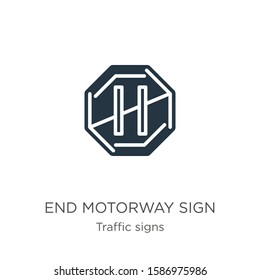 End motorway sign icon vector. Trendy flat end motorway sign icon from traffic signs collection isolated on white background. Vector illustration can be used for web and mobile graphic design, logo, 