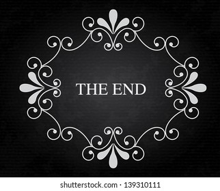 the end notice over black background vector illustration