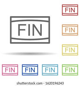 The end on screen, theatre in multi color style icon. Simple thin line, outline vector of theatre icons for ui and ux, website or mobile application