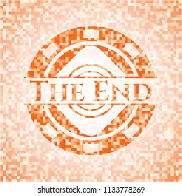 The End orange mosaic emblem with background