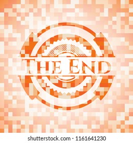 The End orange mosaic emblem with background