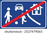 End of pedestrian priority road, Information signs, Road signs in Turkey. Standard traffic signs on Turkish highways. (Turkish: Karayolları standart trafik işaret levhaları, Bilgi işaretleri)
