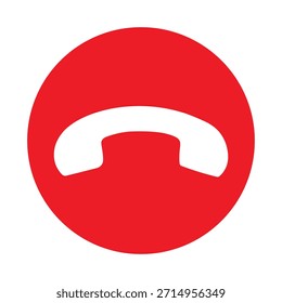 Finalizar el Botón de llamadas. Icono de Vector de comunicación