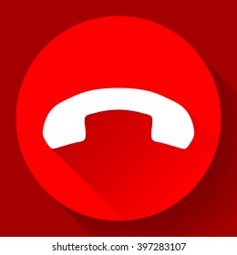 The end of Phone Call end vector Icon. Flat design style.