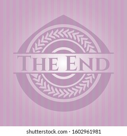 The End pink emblem. Retro. Vector Illustration. Detailed.