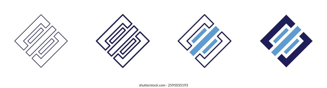 End of priority icon in 4 different styles. Thin Line, Line, Bold Line, Duotone. Duotone style. Editable stroke.