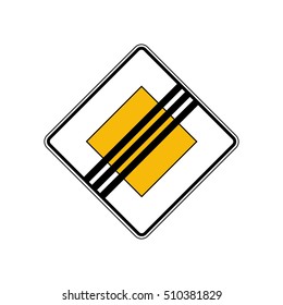 End of priority road sign traffic sign vector