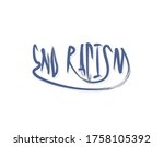 End Racism lettering text on white background in vector illustration