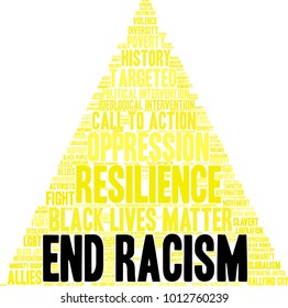 End Racism word cloud on a white background. 