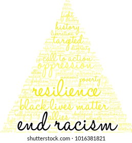 End Racism word cloud on a white background. 