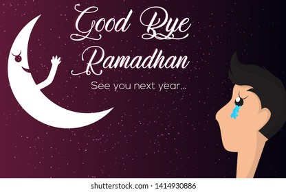 End of Ramadan, greeting card template islamic design