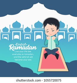 End of ramadan illustration. Islamic holiday illustration vector