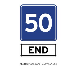End of Recommended Speed Zone – Traffic Regulation Termination Sign