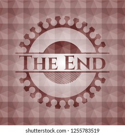 The End red geometric pattern emblem. Seamless.