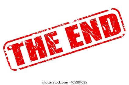 THE END red stamp text on white