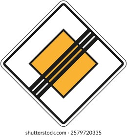 end Right-of-way sign indicating the right-of-way at an intersection, which informs drivers about traffic regulations and ensures safety.