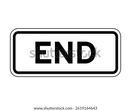 End of Road Section, General Termination Sign – High Quality Vectorial Stock Image
