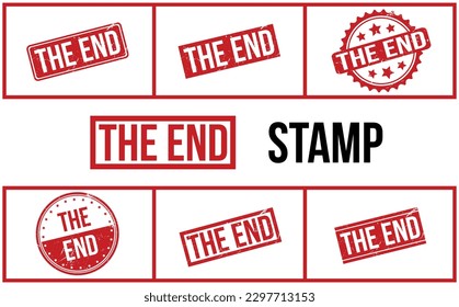 The End Rubber Stamp Set Vector