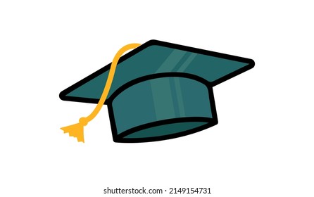 end of school, the symbol of graduation day, graduation cap isolated vector element