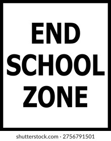 End School Zone Warning Sign Victor Illustrations Art