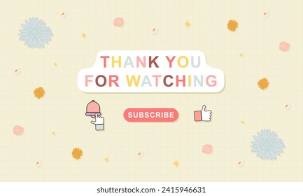 End Screen background. cute flowers elements For Video Template, Background, End Screen, Channel, Banner