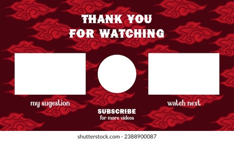 end screen batik video template images, perfect for content creators	