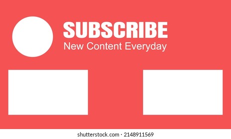 End screen template for previous and next video selection with subscribe button