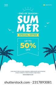 End of seaon summer sale special offer poster design